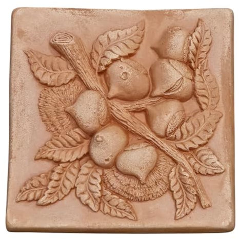 Deko Wandbilder -Früchte- Birnen, Limonen aus italienischem Terrakotta mit verschiedenen Motiven -frostfest und witterungsbeständig- QUALITÄTSWARE (Motiv 1)