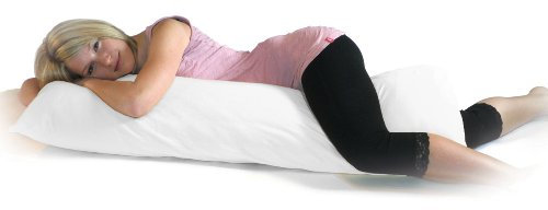 Dukal | Bezug für Seitenschläferkissen | 40 x 120 cm | aus hochwertigem DOPPEL-Jersey | 100% Baumwolle | Farbe: Weiss