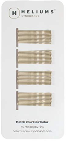 HELIUMS kleine Haarklemmen – Aschblond – gewellt 3,8cm Mini Bobby Pins für Damen & Kinder – Haarnadeln passend zu Deiner Haarfarbe –40 Stück