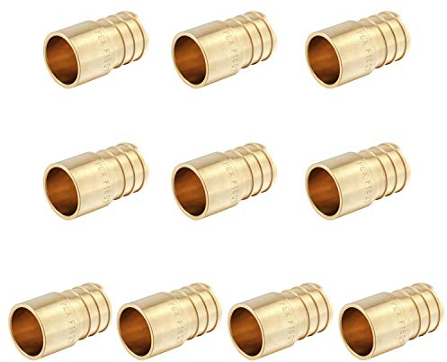 Efield PEX Schweiß-Kupferadapter (über Kupferrohr), Messing, bleifrei, 10 Stück
