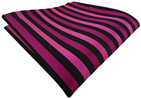 TigerTie Designer Einstecktuch in magenta lila schwarz gestreift - Tuchgröße - Gr. 25 x 25 cm