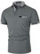 LIUPMWE Poloshirt Herren Kurzarm Baumwolle mit Brusttasche Polohemd Regular Fit Basic Streifen Tennis Golf T-Shirt,Dunkelgrau 3,L