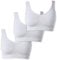 UnsichtBra Bustier Damen BH ohne Buegel | 3er Set Wohlfühl Bustiers Tops | Bügelloser Soft Bra | Schlaf Still Sport Crop Top Büstier 3 x Weiß (wellbra_www)(3XL)