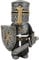 Knight Gnomes Guard Garden Gnome Ornaments Outdoor Medieval Crusader Knight Suit Statue Waterproof Resin Ornament for Yard Lawn Garden Decorations (F)