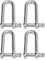 VGEBY Grillo Tipo D, 4 Pezzi Grillo Tipo U in Acciaio Inossidabile Allungare Le Viti Dell'imbracatura a U Grilli di Sollevamento con Fune Metallica(8MM) forniture per la