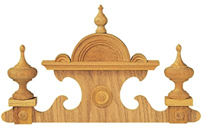 Selva Zierteil, Aufsatz, Holzverzierung, aus Nussbaum, massiv, roh, für Freischwinger- und Regulateurgehäuse