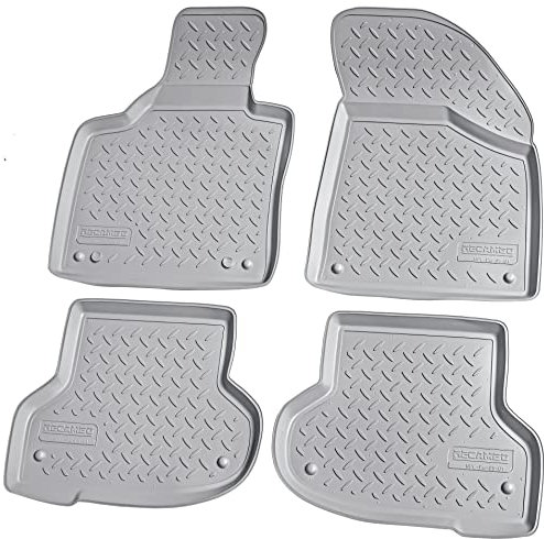 Recambo 3D Gummi Fußmatten kompatibel für Audi A3 8P Sportback Cabrio | 2003-2013 | Auto Gummimatten | Passgenau | mit Rand | grau