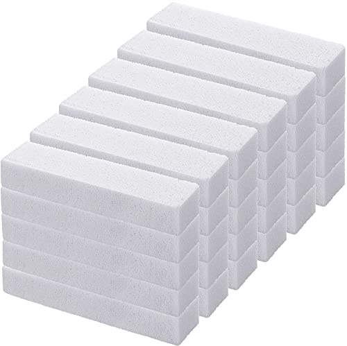 Norme 30 Pack Pumice Stones for Toilet Bowl Cleaning Scouring Pad Pumice Stick Cleaner for Cleaning Toilets Bathtubs Grills Kitchen Oven Stove Swimming Pools Sinks 5.9 x 1.4 x 0.9''(White)