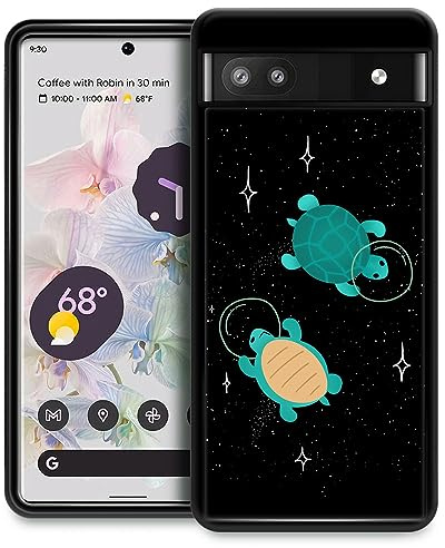 CARLOCA Kompatibel mit Google Pixel 6A Hülle, Weltraumschildkröten-Muster für Mädchen und Jungen, stoßfest, Kratzfest, für Google Pixel 6A