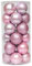 DAZZLEEX 24 Palline per Albero di Natale Rosa, Decorazione per Feste di Compleanno,3 x 3 x 3 cm