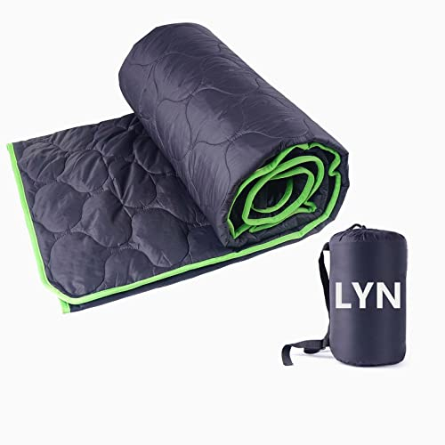 Winter Poncho:LYN Packable Puffy Stepped Compact Outdoor Camping Decke Mat-Schwarz, wasserdicht sanddicht Isoliert Leicht Warm, aus Polyester Baumwolle für Musik,TV,Strand,Wandern,Picknick,Reisen