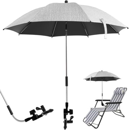 Paraguas universal anti UV 50+, parasol para cochecito de bebé, universal, paraguas de cochecito con pinza ajustable y brazo ajustable, sombrilla para cochecito de bebé, comodidad al aire libre,