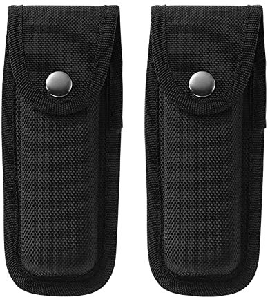 2 Piece Pocket Knife Sheath Folding Knife Case Knife Holster Pocket Knife Case Folding Knife Pouch Folding Knife Sheath with Belt Loop, Black