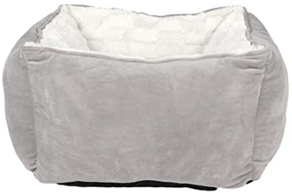 Hundebett Katzenhöhlenbett Katzenbett, Hundebett, Quadratisch, Warm, Kuschelhütte, Weiches Welpensofa, Haustiernest Haustier-Katzenhaus (Color : Grey, Size : 47 * 47 * 26cm)