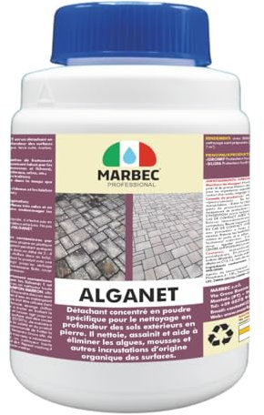 MARBEC ALGANET 800GR Détergent pour l'élimination des algues, moisissures, lichens et incrustations biologiques sur sols et murs