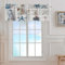 Chucoco Küsten Gitter Volants Vorhang für Küche Café, Ozean Seestern Leuchtturm Fenstervolant 107 x 30 cm Stangentasche Fenster Behandlung Vorhang für Wohnzimmer Schlafzimmer