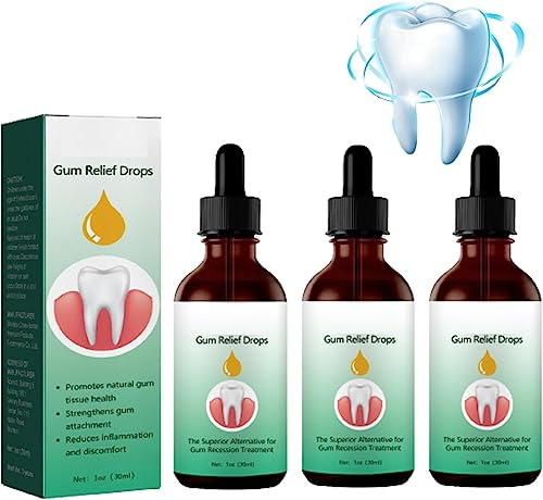 Zahnfleischnachwuchs-Tropfen Von Dentizen,Gum Relief Drops,Zahnfleischtherapieöl,Receding Gum Repair Serum Verjüngen Sie Ihr Zahnfleisch Ganz Einfach Relief Gum Sensitivity and Bleeding Gums (3 Pcs)