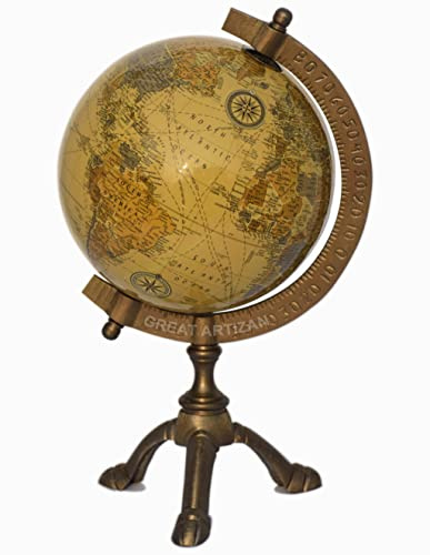 Antique Tripod Desk Globe For Education & Decoration, Vintage Tripod Globe