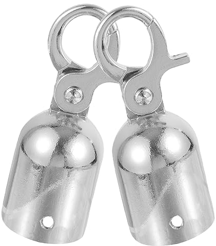 DOITOOL Seilhaken 2 Stück Seil-Endstopp-Lanyards Metall-Kordelschloss-Stopper Seil-Ende Kordel-Endkappe Kordel-Endstopper Seil-End-Snap-Kordelhaken Doppelkopf-Zubehör Zaunseil Roter Samt