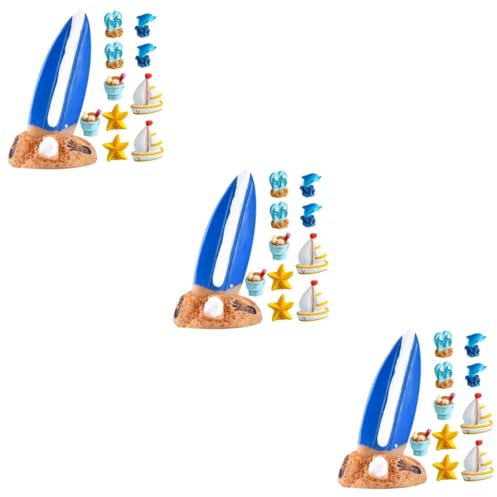 Toyvian 36 Stk Surfbrett-modell Realistische Meerestiere Seesegelboot Dekoration Mini-spielzeug Nautische Babypartydekorationen Mikro-strand-dekor Büro Harz Dekorative Gegenstände Miniatur
