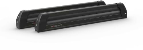 NORDRIVE N40001 PRO-Slider Evo Aluminium PS-60, portasci per Barre da Tetto - Nero