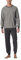 Schiesser Herren Schlafanzug Lang Mit Bündchen - Nightwear Pyjamaset, Anthrazit_181156, 58 EU
