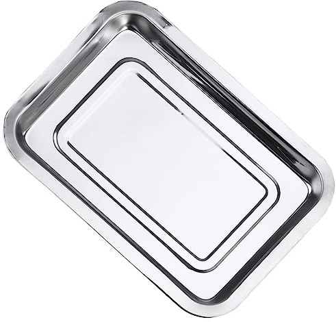 MAGICLULU Stainless Steel Grill Pan for Dish Tray and Grill Plate Reusable Dish Washer Tray