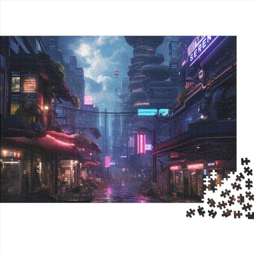 Cyberpunk 1000 Pieces, Impossible Puzzle, Future CityPuzzle Game, for Adults Stress Relieve Game Toy Gift for Adults and Children from 14 Years 1000pcs (75x50cm)