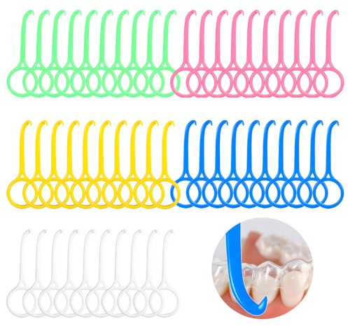 LURVOUS 50 Piezas Herramienta de Eliminación de Alineadores, Extractor de Brackets Ortodoncia Removedor de Ortodoncia Invisibles, Removedor de Alineadores Retirada del Retenedor Dental (5 Colors)
