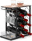 TANGZON 8 Bottle Wine Rack, Freestanding Metal Frame Wine Stand with Glass Holders, Top & Storage Box, Vintage Bottle Storage Holder Organizer for Home Bar Kitchen Cellar Cupboard Pantry
