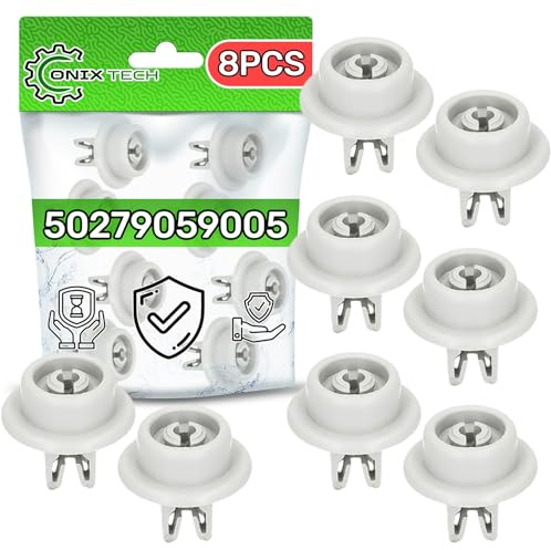8x Rotelle Lavastoviglie per Cestello Inferiori Ø34mm 50279059005 per AEG | 5027905900/5 per Electrolux per Zanussi - Garanzia di 5 Anni - ONIX TECH