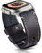Gitalian Italian Leather Band Compatible with Apple Watch Band 49mm 46mm 45mm 44mm 42mm for Men, Genuine Leather Replacement Strap for iWatch Ultra2/1 Series 10 9 8 7 6 5 SE2, Gray Black