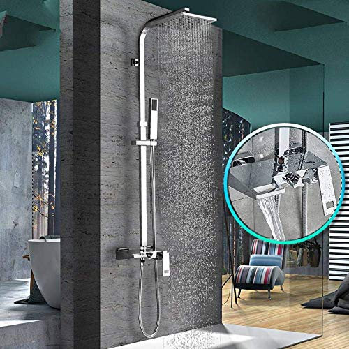 ASBEQUZBE Duschen Duschset Badezimmer Duscharmatur Set Badewannenarmaturen Duschmischbatterie Badewannenarmaturen Wasserfall Duschkopf Wandmischer torneira Stabilize