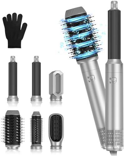 Faazy Air styler 6 in 1 Hair Styler mit 1000W Rundbürste, Warmluftbürste, Föhnbürste, Haartrockner, Lockenwickler, Glättbürste, Hairstyler Airstyler für Alle Haartypen, Trocknen, Glätten, Locken