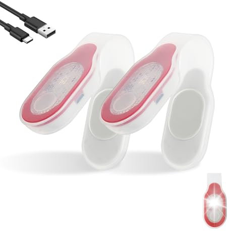 Yuragim Krankenpflege Nachtlicht, 2 Stück LED Clip Lampe USB Aufladbar Taschenlampe Clip auf Kleidung, LED Sicherheitslicht Mini Nachtlicht Krankenschwester Pflegezubehör für Arbeiten Camping Angeln