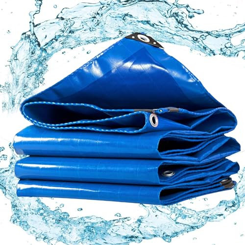 Bâche de Protection PVC Bâche Piscine 3x13.5 m 500g/m² Couverture étanche bâche imperméable et indéchirable, LXX94W, Bleu