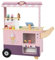 DREAMADE Kinder Eiswagen mit 15 Zubehör, Kaufladen aus Holz mit 2 Rädern & Markise, Eisstand Einkaufsladen für Kinder ab 3 Jahren (Rosa)