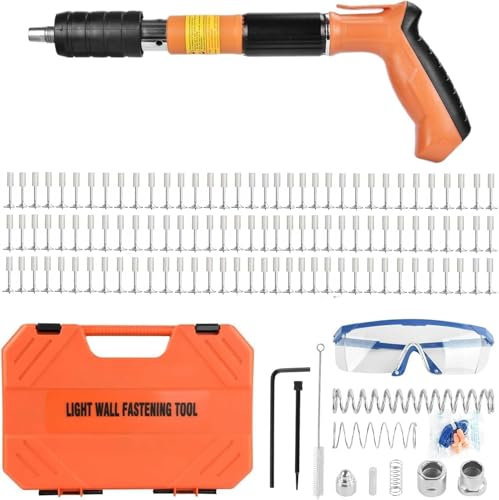 220pcs Pistola Manuale Sparachiodi, Pistola per Unghie Sparachiodi, Portatile Nail Gun Silenziatore Regolabile Pistola Per Chiodi In Acciaio Pistola Per Chiodi Pistola