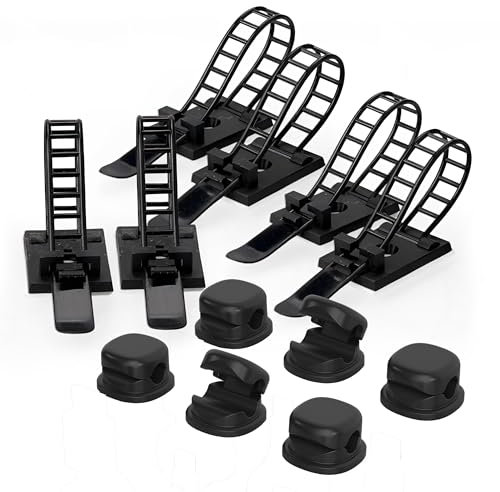 Organizador Cables, Sujeta Cables, Pack x12 Organizador Cables Escritorio,Cable Management, Cable Organizer, Sujeta Cables Adhesivos,Ordena y Protege Tus Cables en Casa o Oficina