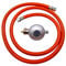 Druckminderer Set Gasregler (50 mbar mit 150 cm Gasschlauch) mit Sicherheits-Sticker Gasdruckregler im Set mit Schlauch in verschiedenen Längen für Gaskocher, Gasgrills oder Paellagrills