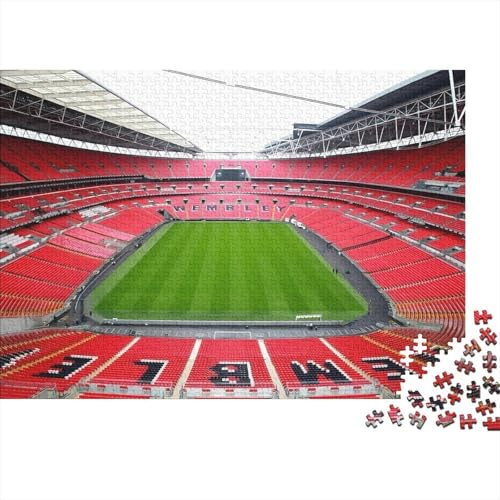 Wembley Stadium 1000 Piece Adult Jigsaw Puzzles Football Pitches Festive Gifts Family Challenging Educational Challenge Home Decoration for Adults Gifts Ideas 1000pcs (75x50cm)