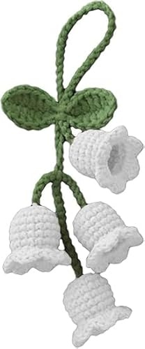 Creative Knitted Orchid Flower Keychain Charms Crochet Flower Pendant for Car Key Purse Phone Supplies Mini Macrame Keychains Boho Macrame Bag Charms or Car Key Purse Phone Wallet Keys Bag