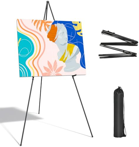 Ausune Künstler Staffelei Stand, 160cm Verstellbares Stativ Tisch Kunst Leinwand Malerei Display,Staffelei Ständer für Hochzeitsschild,Poster, Malerei(Schwarz)