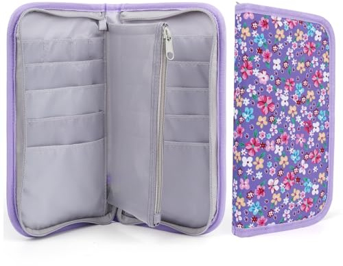 Coopay Stricknadeln Tasche für 20cm Doppelspitzen Stricknadeln, Leer Tasche für Rundstricknadel Set, Aufbewahrung für Stricknadeln Rundstricknadel und Nadelspiel, Größe 27 x 14,5 x 3,5cm (nur Tasche)