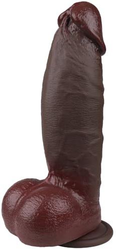 8.66 Huge Thick Black Realistic Dildo, 6.44 Girth Silicone Big Dildos | with Strong Suction Cup for Hands-Free Play, 550g Ultra Real Skin Dildos for G-spot, Aldult Sex Toys for Men Women Couples