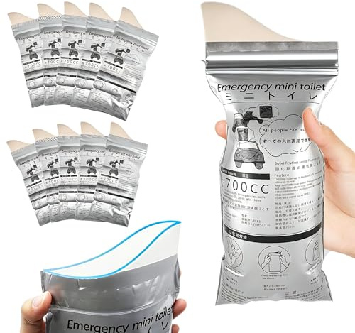 LINLINOI 10 sacchetti per urina, 700 ml, portatili, universali, per uomini e donne, ideali per campeggio, viaggi, auto, ingorghi in viaggio
