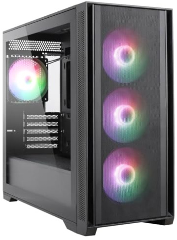 Fox Spirit MG2 - Boîtier PC - Mini Tour - Façade Mesh - Compatible avec Carte mère Micro ATX, Mini ITX - Panneau latéral en Verre trempé - Noir