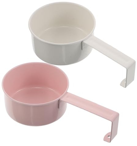 Dosierlöffel für Waschmittel 2 Stück Metall Messlöffel | Genaue Dosierung, Pulver und Flüssigwaschmittel, Komfortabler Griff, Pink und Weiß