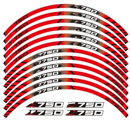 Decalcomanie Riflettenti Per Pneumatici Anteriori E Posteriori Per Moto Adesivi Impermeabili Accessori Per Kawasaki Z750 Decorativo(rosso)