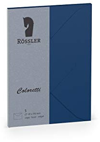 Rössler 220707590 - Coloretti Briefumschläge, 80 g/m², DIN C7, jeans, 5 Stück